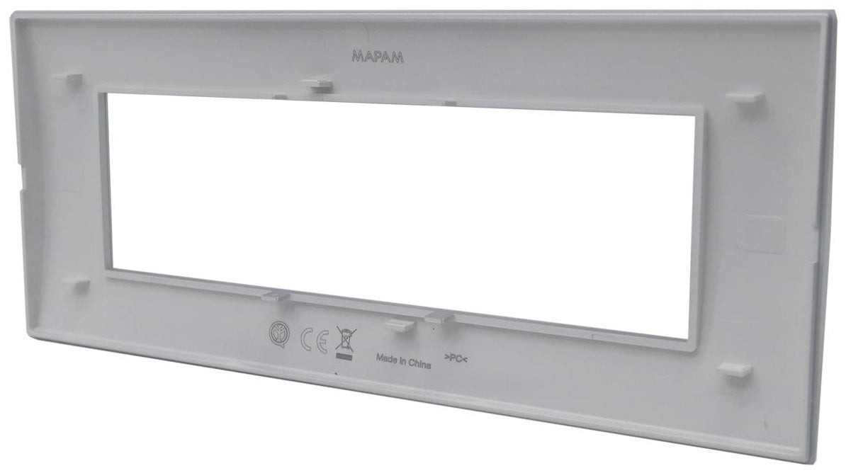 Placca 7 posti argento Soft Touch compatibile Living International