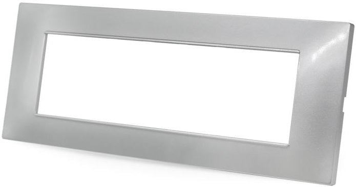 Placca in tecnopolimero 7 posti color argento compatibile Vimar Plana 6970597464490 6007-9 EL3207