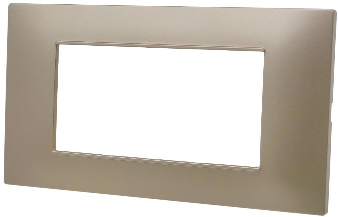 Placca 4 posti champagne Soft Touch compatibile Vimar Plana