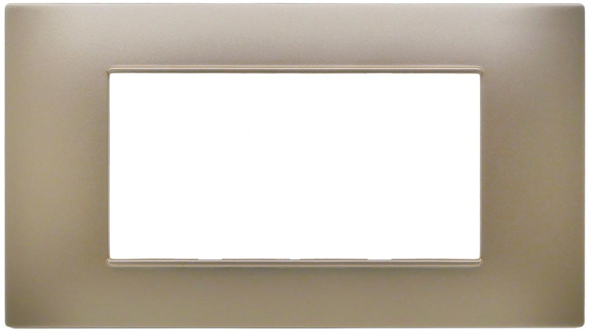 Placca 4 posti champagne Soft Touch compatibile Vimar Plana