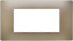 Placca 4 posti champagne Soft Touch compatibile Vimar Plana
