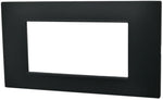 Placca 4 posti nera Soft Touch compatibile Vimar Plana