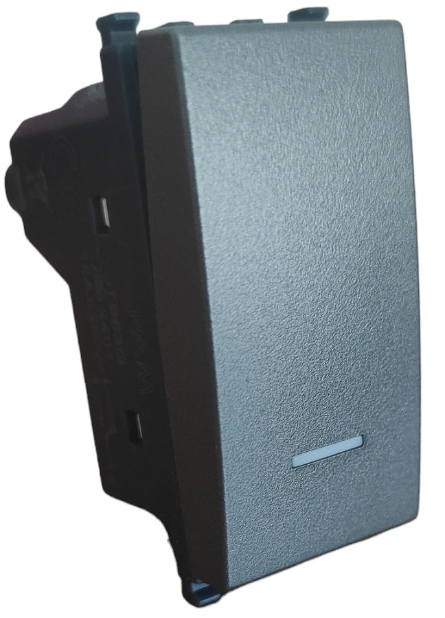 Interruttore unipolare grigio con spia compatibile Vimar Arké 0793541339936 961G EL375
