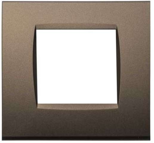 Placca in tecnopolimero 2 posti color bronzo compatibile Living International