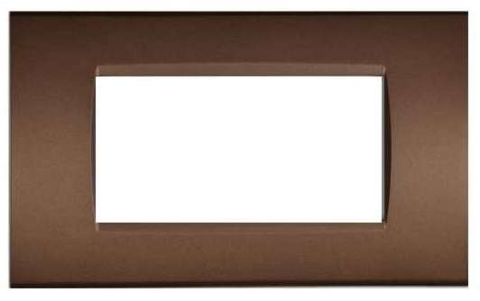 Placca in tecnopolimero 4 posti color bronzo compatibile Living International