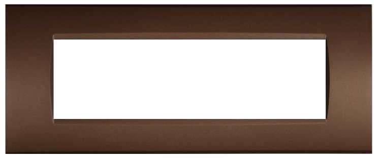 Placca in tecnopolimero 7 posti color bronzo compatibile Living International