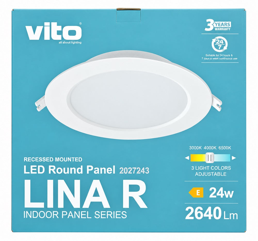 Pannello LED rotondo da incasso VITO LINA-R 24W 3CCT - immagine 2