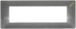 Placca in tecnopolimero 7 posti grigio scuro compatibile Vimar Plana