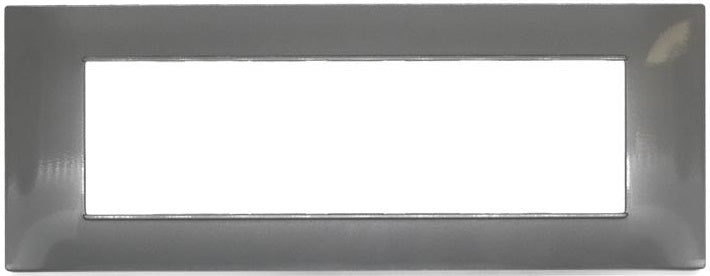 Placca in tecnopolimero 7 posti grigio scuro compatibile Vimar Plana