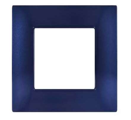 Placca in tecnopolimero 2 posti blu compatibile Vimar Plana