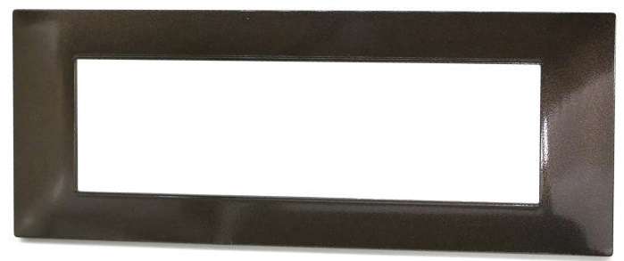 Placca 7 posti in tecnopolimero color bronzo compatibile Vimar Plana 6970597464476 6007-7 EL921