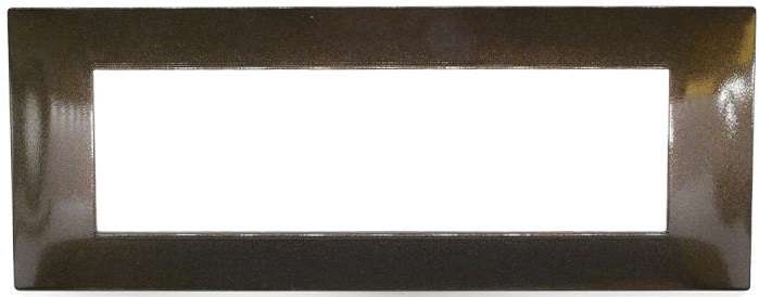 Placca 7 posti in tecnopolimero color bronzo compatibile Vimar Plana