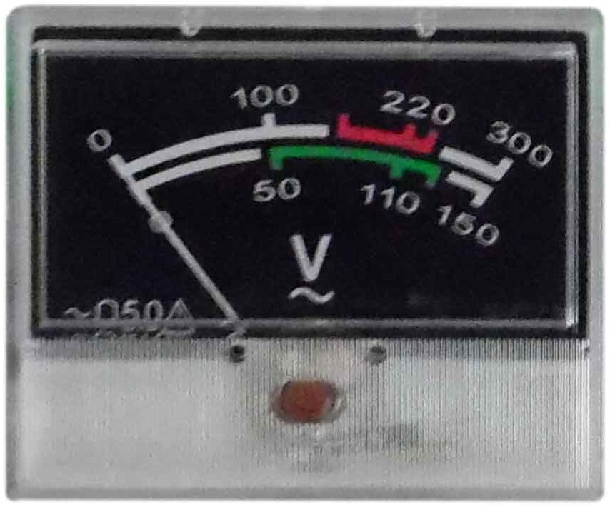 Voltmetro analogico da pannello 300VAC con quadrante nero