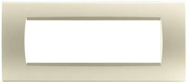 Placca tecnopolimero 7 posti champagne compatibile Bticino Living International