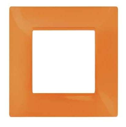 Placca in tecnopolimero 2 posti arancione compatibile Vimar Plana