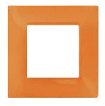 Placca in tecnopolimero 2 posti arancione compatibile Vimar Plana