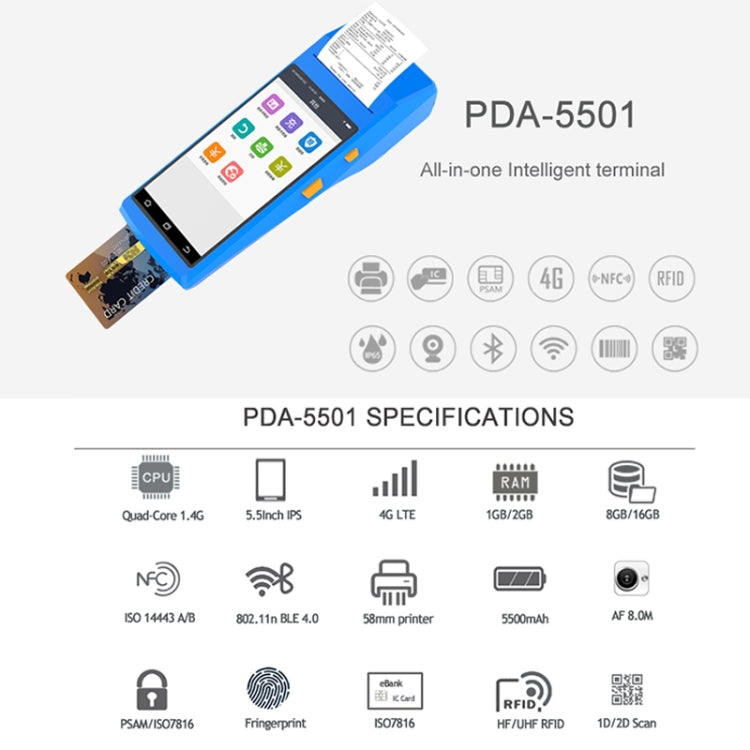 Terminale intelligente PDA-5501 con schermo IPS 5,5 pollici