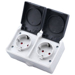 Presa doppia impermeabile IP44 con coperchio 16A 250V