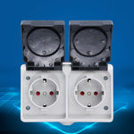 Presa doppia impermeabile IP44 con coperchio 16A 250V