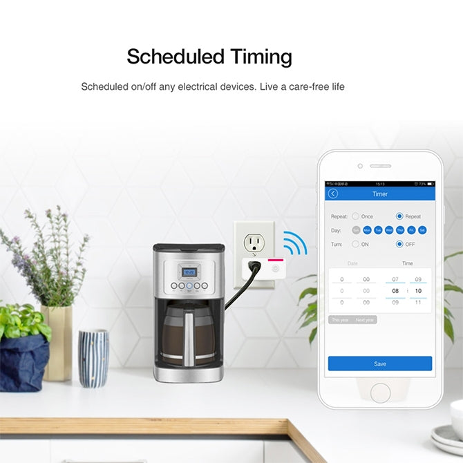 Presa intelligente WiFi 10A con temporizzazione e app