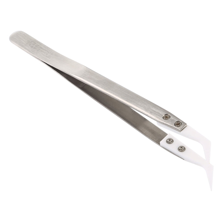 Pinzette a gomito in acciaio inox con punta ceramica