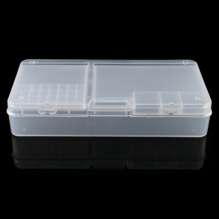 Scatola organizer in plastica trasparente 19x10x4 cm