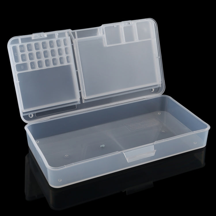 Scatola organizer in plastica trasparente 19x10x4 cm