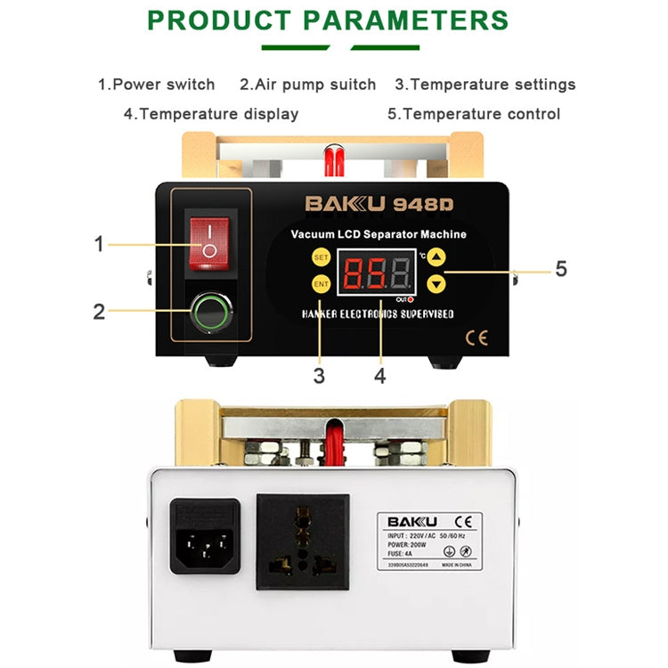 Macchina separatore LCD BK-948D 500W per pannelli touch fino a 7 pollici - immagine 5
