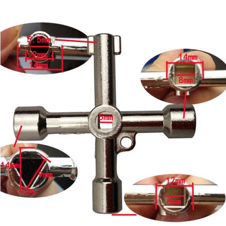 Chiave a croce multifunzionale 4 in 1 Silver e Black