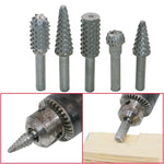 Set 5 punte rotanti per intaglio legno gambo 6 mm