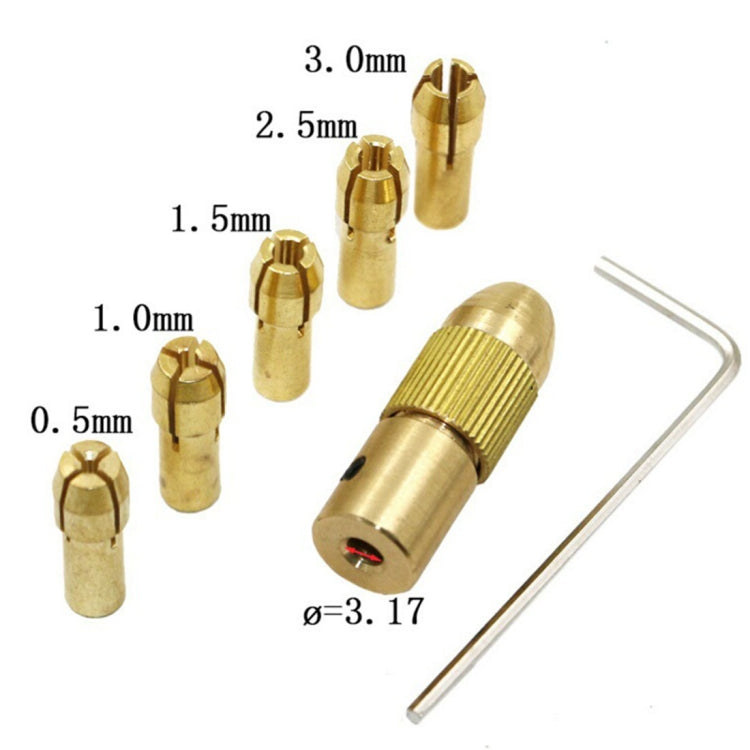 Set mandrini e pinze trapano ottone 0,5-3 mm con chiave