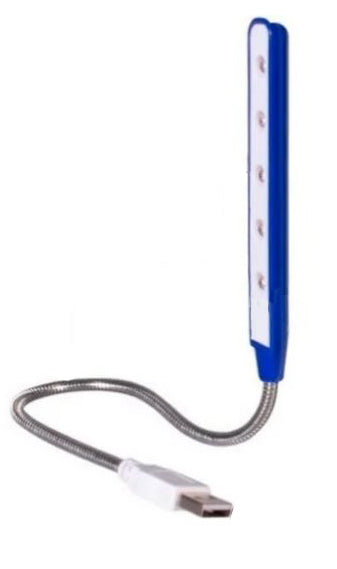 Lampada USB 5 LED con braccio flessibile per PC e notebook