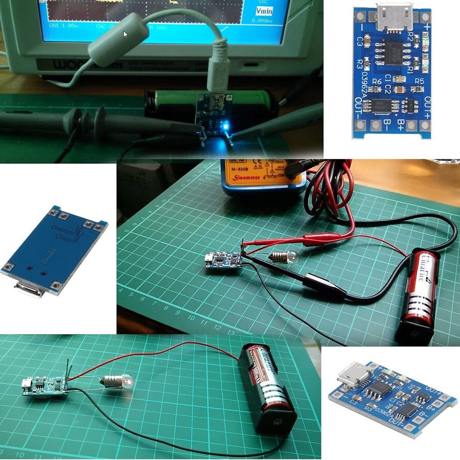 Modulo di carica per batterie al Litio 1A con protezione batteria 18650 e modulo di scarico 2A 5V 10 pezzi F1510