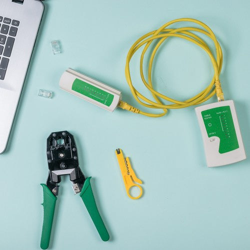 Set strumenti rete tester cavi RJ45 145 pezzi Iso Trade