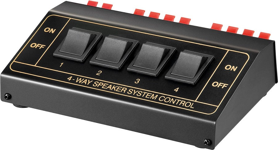 Commutatore per altoparlante 4 vie 200W nero Goobay