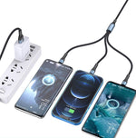 Cavo ricarica 3in1 microUSB Lightning Type C 1,2m 3A JA024