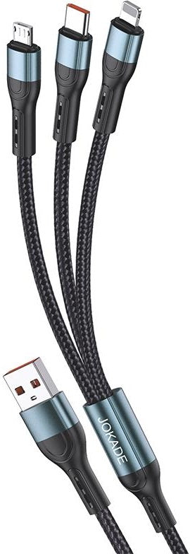 Cavo ricarica 3in1 microUSB Lightning Type C 1,2m 3A JA024
