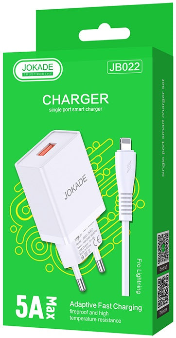 Caricabatterie USB Lightning ricarica rapida 5V 5A JB022