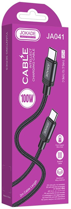 Cavo USB-C per ricarica rapida 100W 2 metri nero JA041