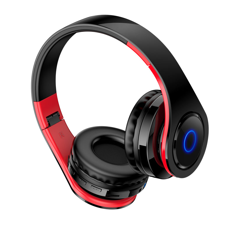 Cuffie ad archetto Bluetooth con ingresso sched SD rosse e nere KSC-728 6921042122465 F4060