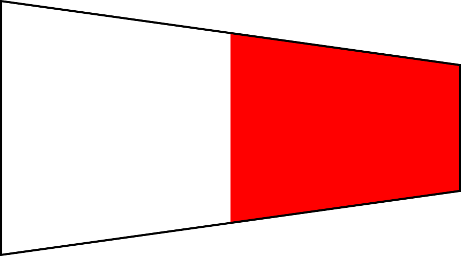 Bandiera triangolare segnalazione nautica interrogativa 340x100x30cm