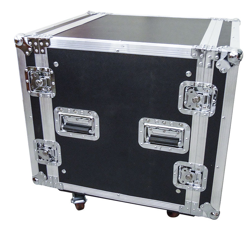 Flight case 10U rack 19" con ruote e doppio coperchio