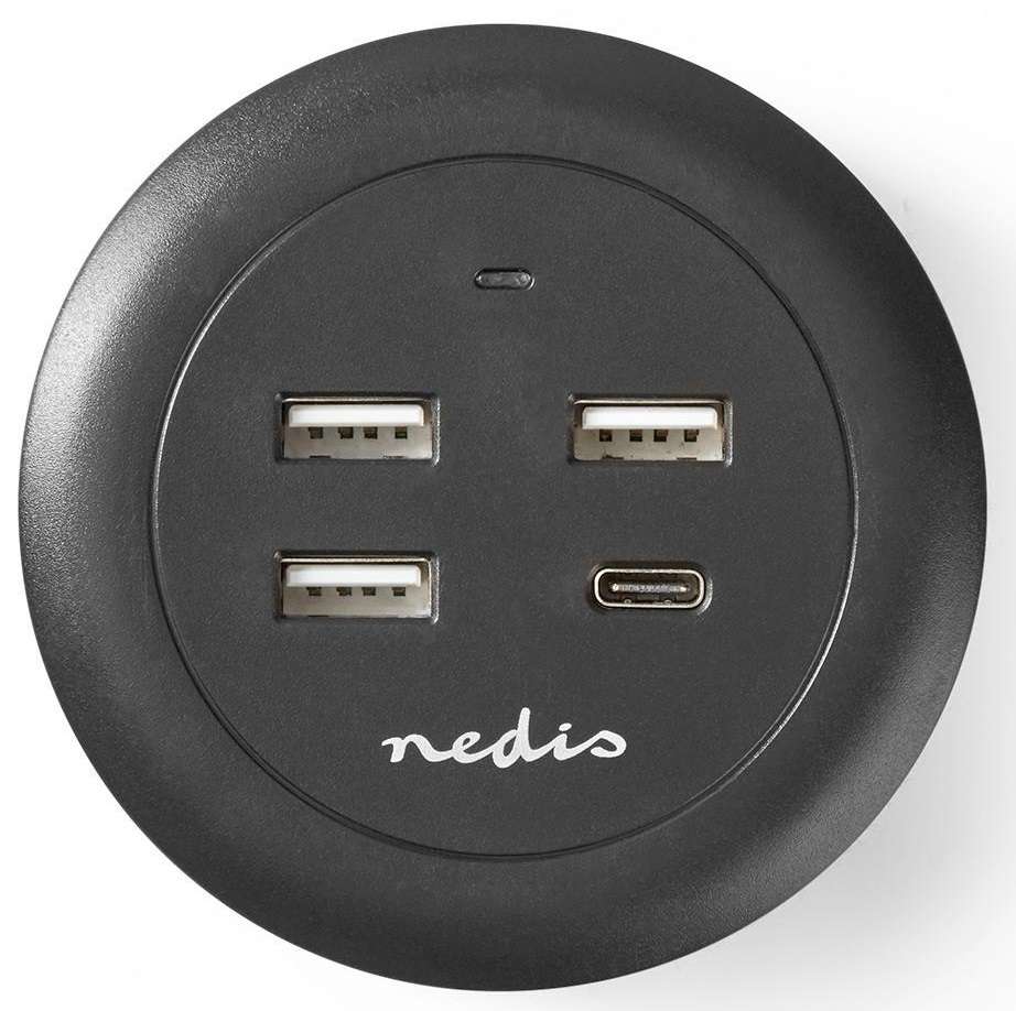 Caricabatterie da muro/scrivania ricarica rapida USB-C™/3xUSB-A 30W 1x3A/3x2.1A FSCSPD100GY 5412810318353 ND1261