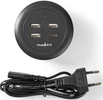 Caricabatterie da muro/scrivania ricarica rapida USB-C™/3xUSB-A 30W 1x3A/3x2.1A FSCSPD100GY 5412810318353 ND1261