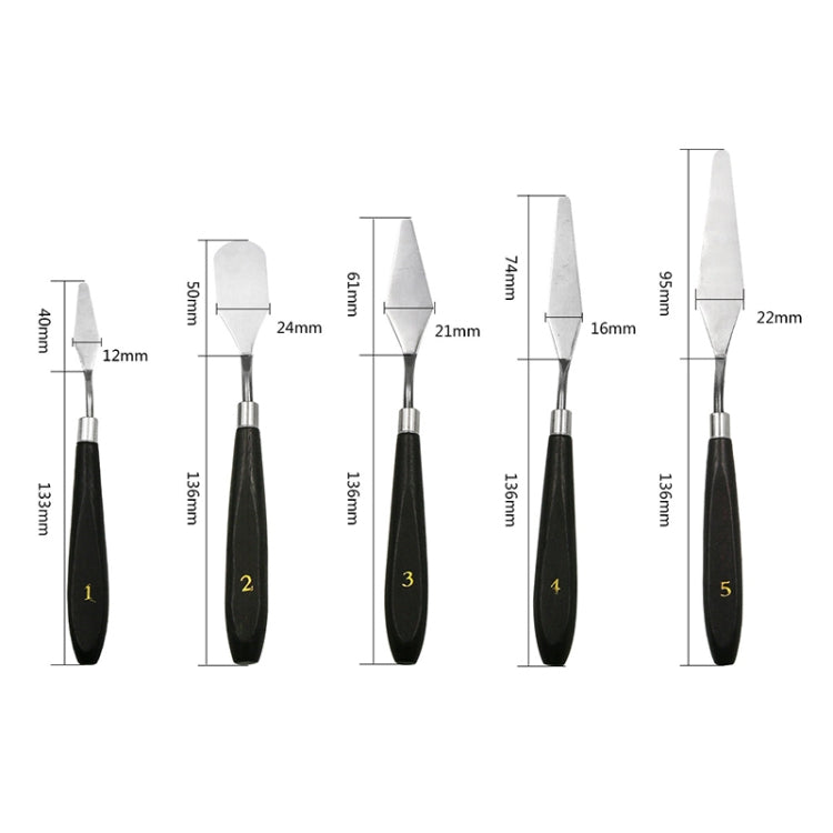 Raschietto in acciaio inox per pittura 5 in 1
