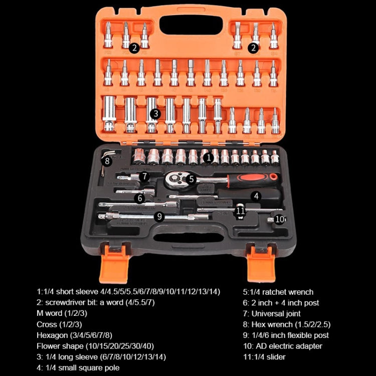 Set chiavi a cricchetto multifunzione 53 in 1 in acciaio