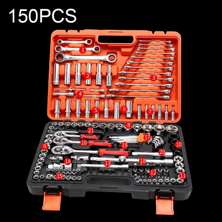 Set chiavi a cricchetto 150 in 1 in acciaio CR-V