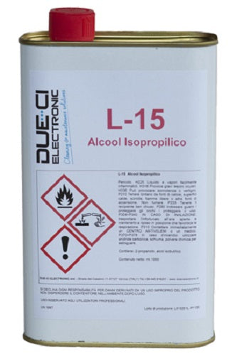 Alcool isopropilico tanica 1L L-15 DUE-CI per plastiche