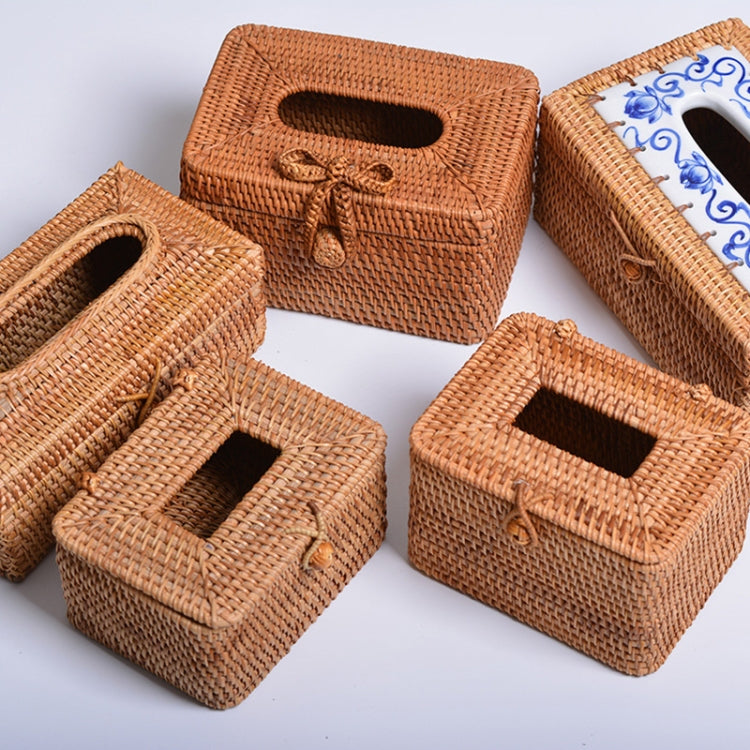 Custodia scatola tessuti intrecciati in rattan quadrata