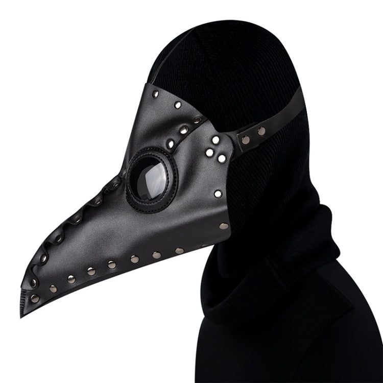 Maschera Halloween a becco in pelle PU e metallo